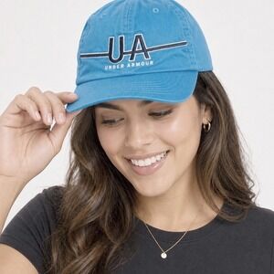 Under Armour Hat Blue UA Free Fit Adjustable Baseball Cap Embroidered Logo 30-22